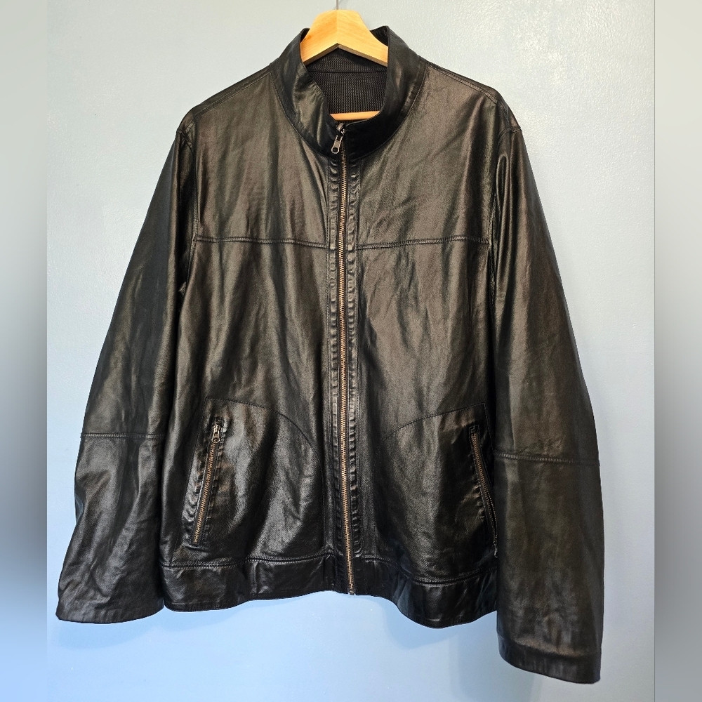Kircilar Leather & Fur Reversible Leather Mens Jacket Size 56 US L?